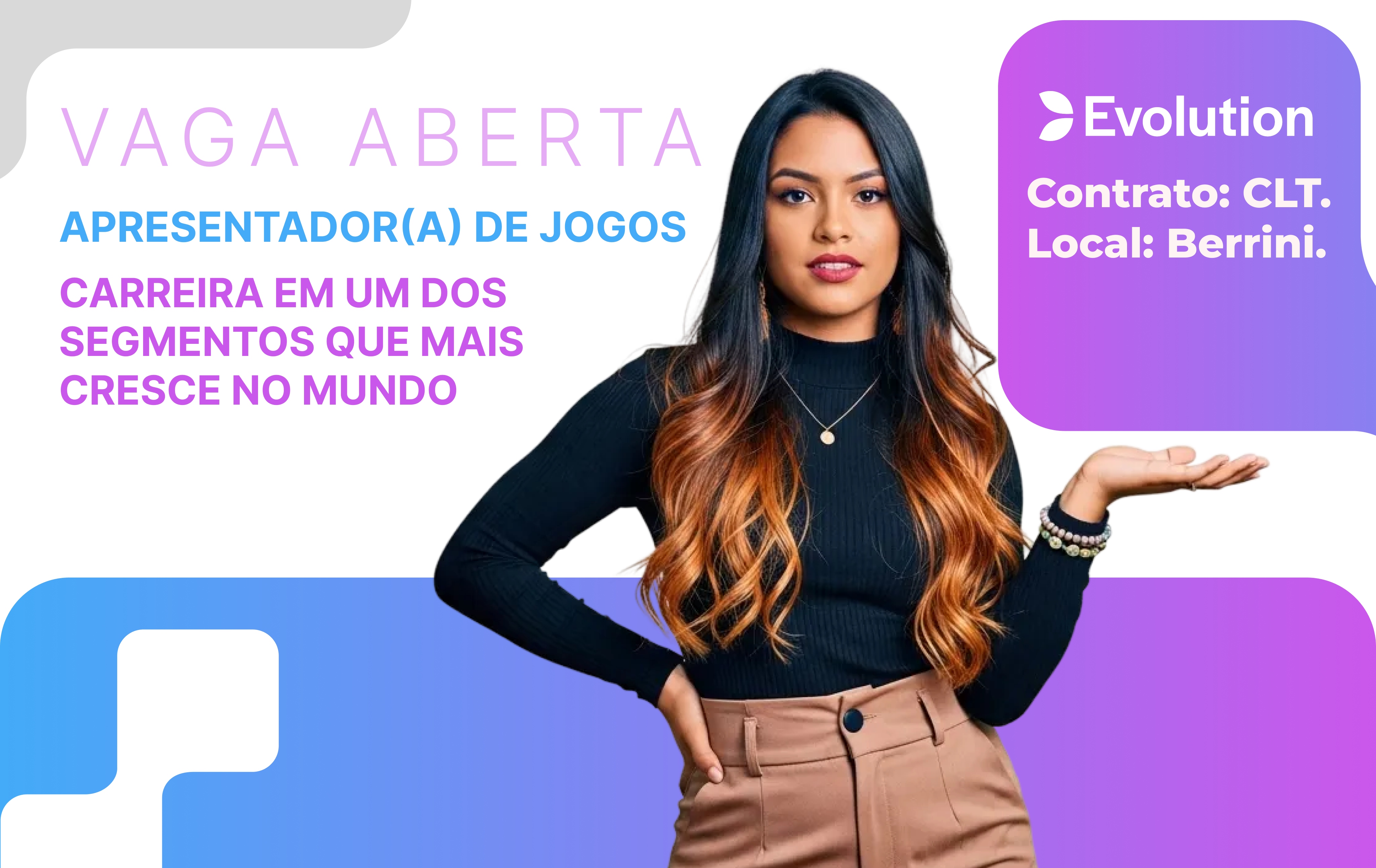 vaga apresentador de jogos